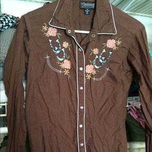 Vintage western Pearl snap shirt